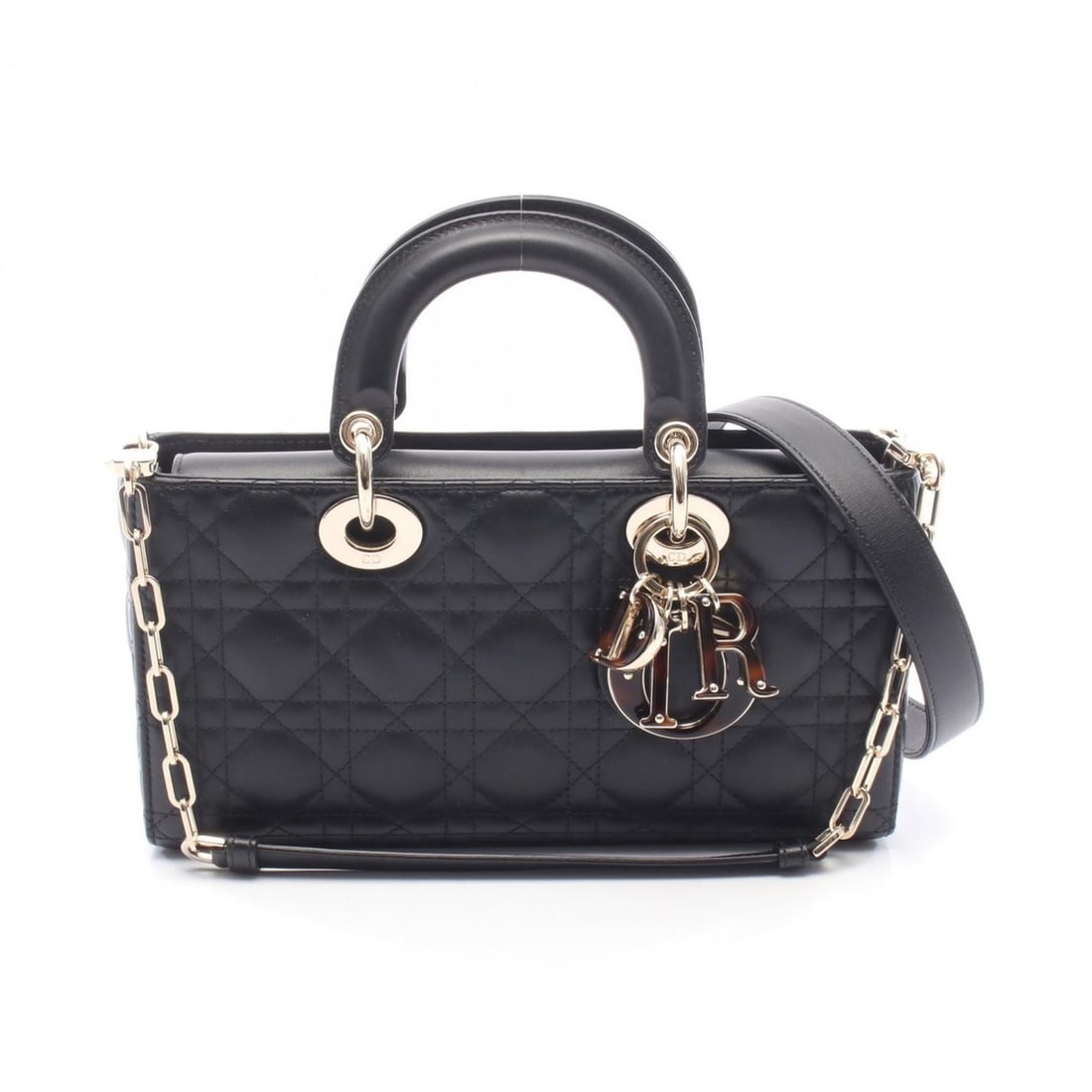 Christian Dior Dior LADY D-JOY Medium Cannage Handbag, Leather, Women's, Black (1 of 7)