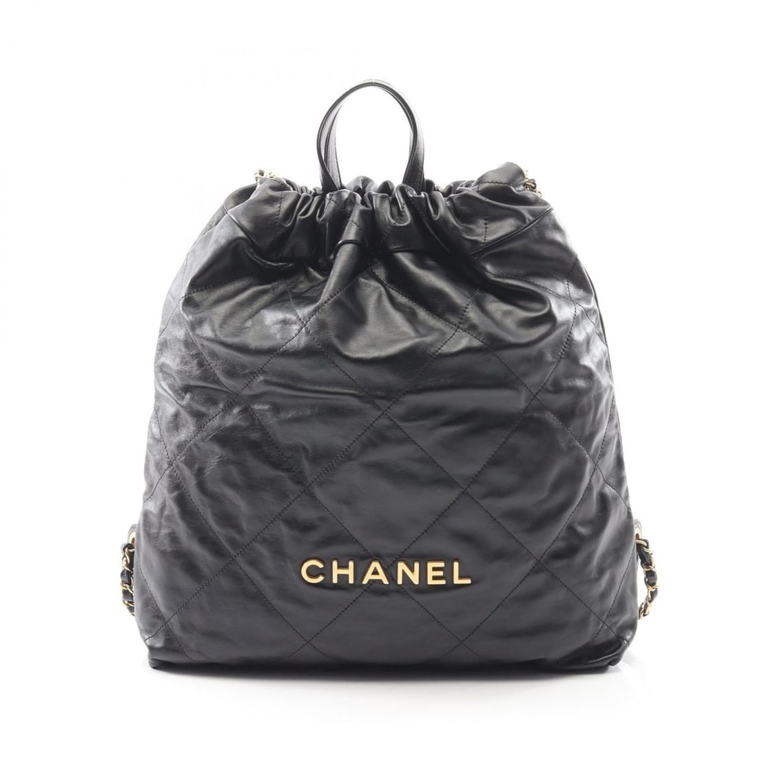 CHANEL 22 Large Backpack, Leather, Women's, Black, AS3313 (1 of 10)