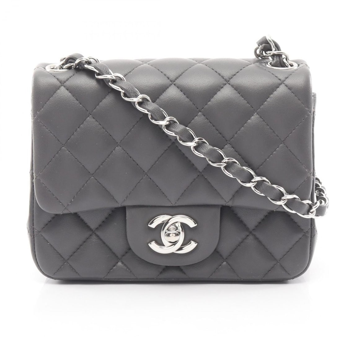 CHANEL Mini Matelasse Shoulder Bag, Lambskin Leather, Women's, Gray, A35200: --- Catalog ---Category: SizeSize (HxWxD): 13cm x 17cm x 8cm / 5.11'' x 6.69'' x 3.14''Category: DesignType: Shoulder bagColor: GrayGender: WomenMaterial: Leather Hardware Color: SilverLeather/Fur Typ
