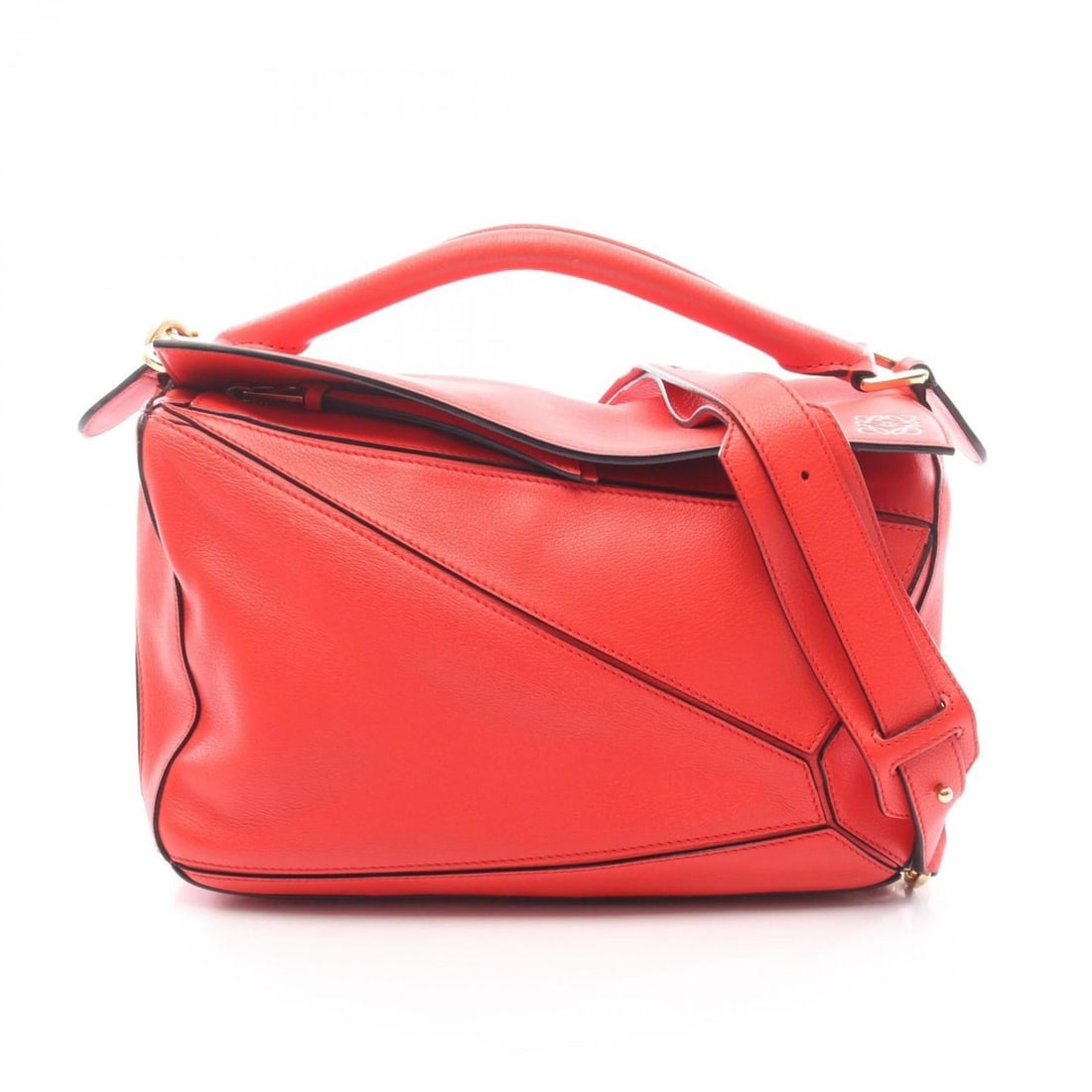 LOEWE Puzzle Bag Medium Handbag Leather Women's Red (1 of 15)