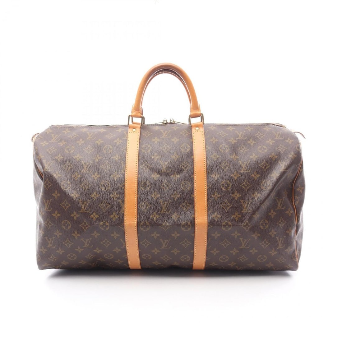 Louis Vuitton Keepall 55 Boston Bag, Coated Canvas and Leather, Monogram, Brown, Men's Women's,: --- Catalog ---Category: SizeSize (HxWxD): 30cm x 56cm x 25cm / 11.81'' x 22.04'' x 9.84''Category: DesignType: Boston bagColor: BrownGender: Men,WomenMaterial: Coated canvas , PVC , Monogram , Leathe