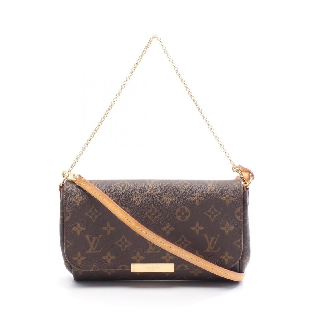Louis Vuitton Favorite MM Handbag, Coated Canvas and Leather, Monogram, Women's, Brown, M40718 (1 of 10)