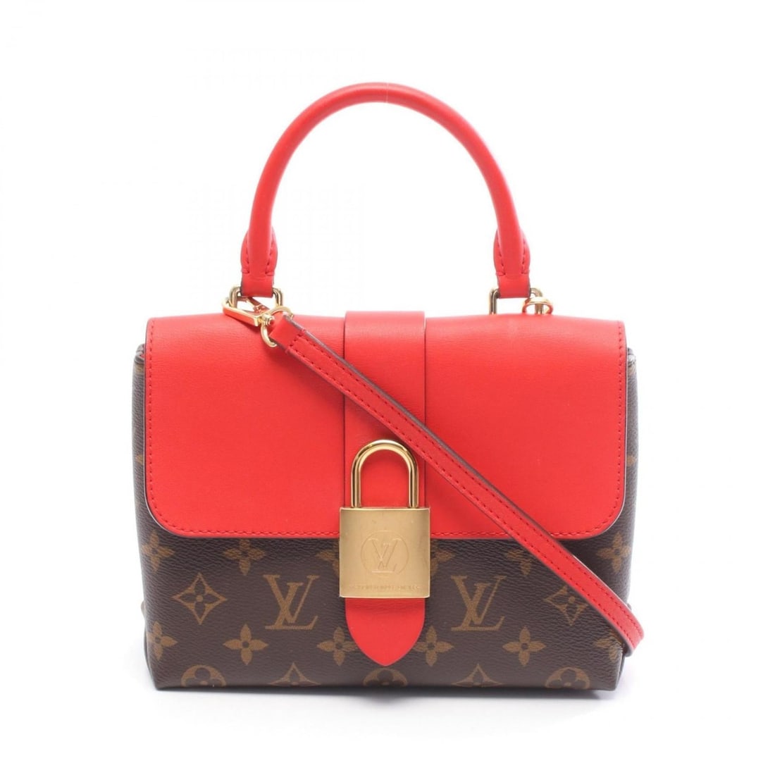 Louis Vuitton Rocky BB Handbag, Coated Canvas and Leather, Monogram, Women's, Brown Red, M44322 (1 of 10)