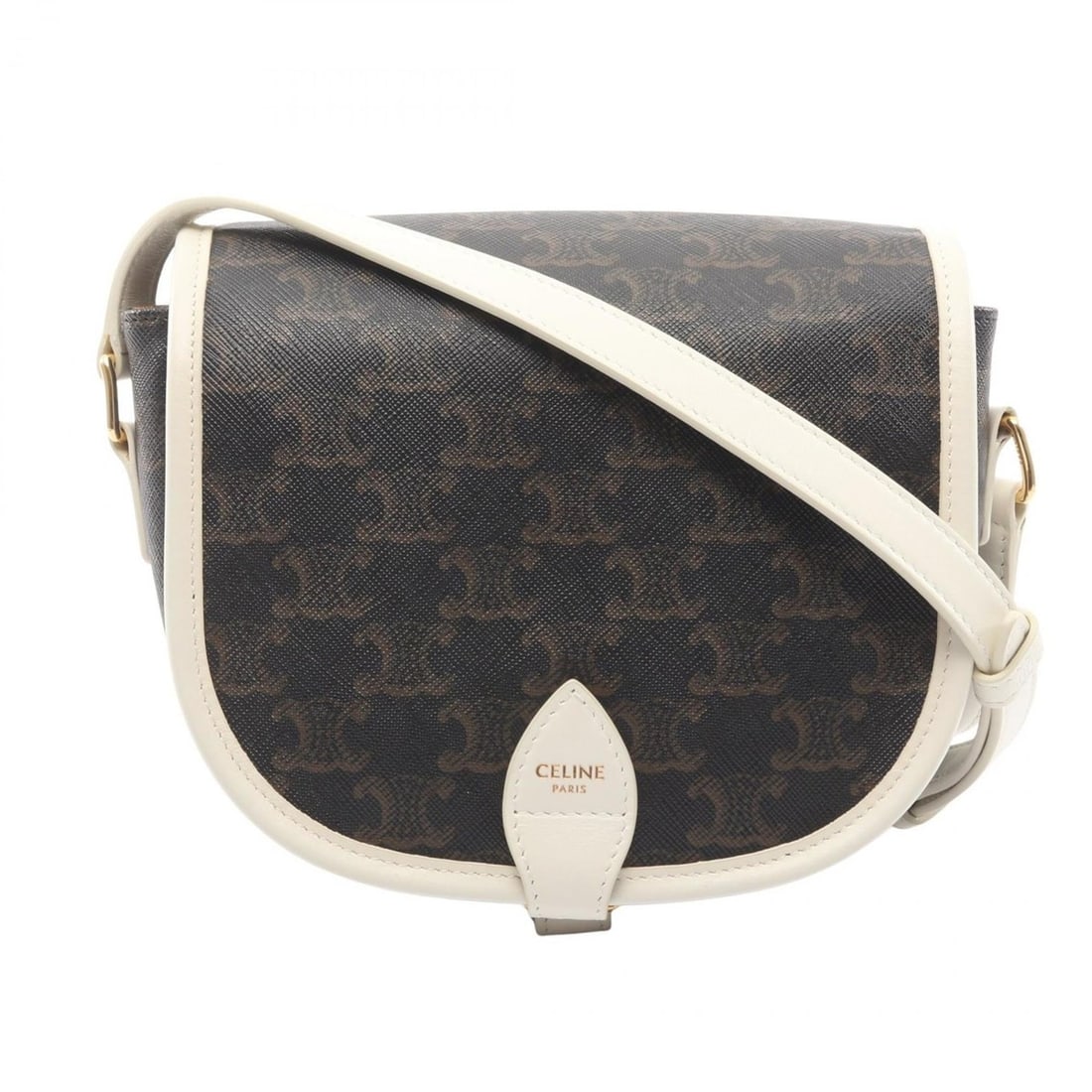 Celine Folco Medium Triomphe Shoulder Bag, Coated Canvas and Leather, Women's, Black, Brown, White: --- Catalog ---Category: SizeSize (HxWxD): 16cm x 18.5cm x 7cm / 6.29'' x 7.28'' x 2.75''Category: DesignType: Shoulder bagColor: Black, Brown, WhiteGender: WomenMaterial: Coated canvas , PVC , Leathe