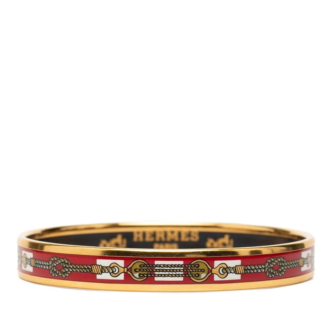 Hermes Enamel PM Cloisonne Bangle in Gold and Multicolor Plated for Women (1 of 11)