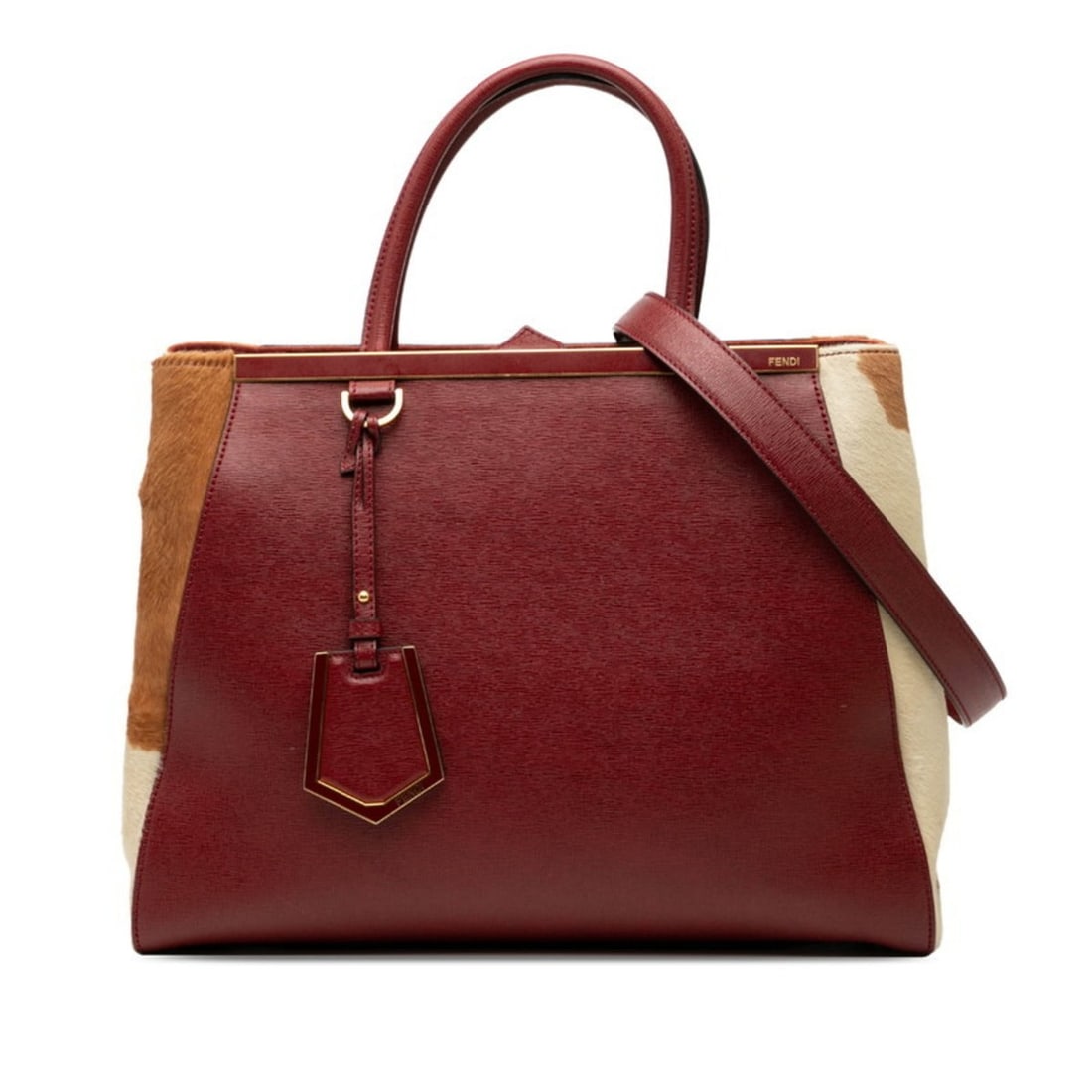 Fendi Toujours 2-Way Handbag/Shoulder Bag 8BH250 D7E Wine Red, Beige, Brown Leather, Porcelain: --- Catalog ---Category: SizeSize (HxWxD): 28cm x 35cm x 15cm / 11.02'' x 13.77'' x 5.9''Category: DesignType: Handbag, Shoulder bagColor: Beige, Brown, Red color, WineGender: WomenMaterial: Leather L