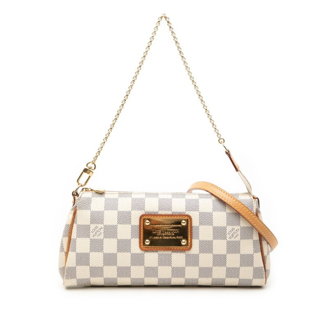 Louis Vuitton Damier Azur Eva Chain Shoulder Bag/Handbag 2WAY N55214 White Leather Women's LOUIS: --- Catalog ---Category: SizeSize (HxWxD): 13cm x 24.5cm x 3.5cm / 5.11'' x 9.64'' x 1.37''Category: DesignType: Handbag, Shoulder bagColor: WhiteGender: WomenMaterial: PVC , Leather Category: General