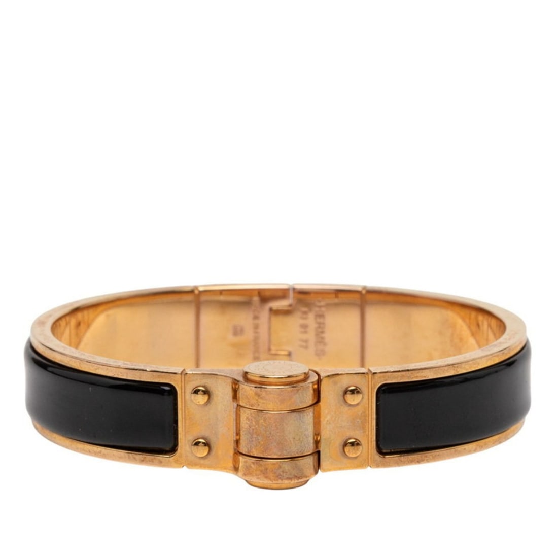Hermès Charnière PM Bangle, Gold and Black Plated, Women's, HERMES (1 of 20)
