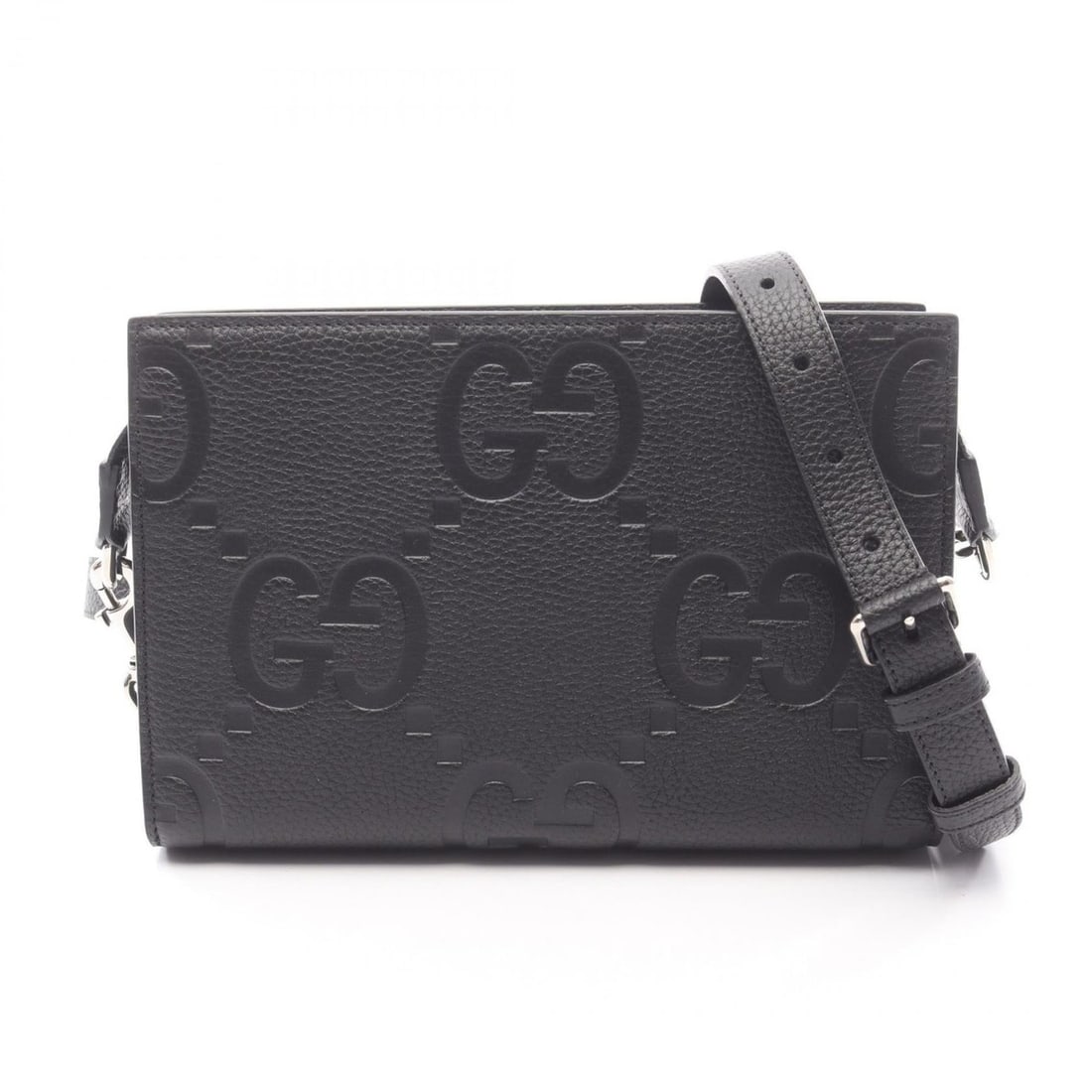 Gucci Jumbo GG Mini Shoulder Bag, Leather, Men's, Black, 795240: --- Catalog ---Category: SizeSize (HxWxD): 15cm x 22cm x 4cm / 5.9'' x 8.66'' x 1.57''Category: DesignType: Shoulder bagColor: BlackGender: MenMaterial: Leather Category: GeneralMPN: 795240Brand: Gucc