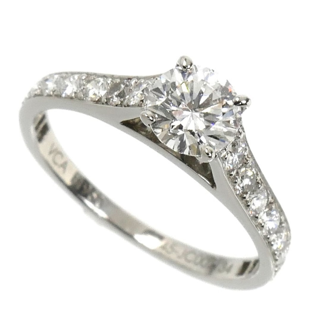 Van Cleef & Arpels Pt950 Platinum Romance Solitaire Ring VCARG41700, 0.40ct Diamond, 45mm, 1.9g,: --- Catalog ---Category: SizeWeight: 1.9g / 0.06oz.JP Size: 5US Size: 3.5Category: DesignType: Band ringStone: DiamondGender: WomenClarity: IFMaterial: Platinum 950Color Grade: DWeight (ct.): 0.40Cate