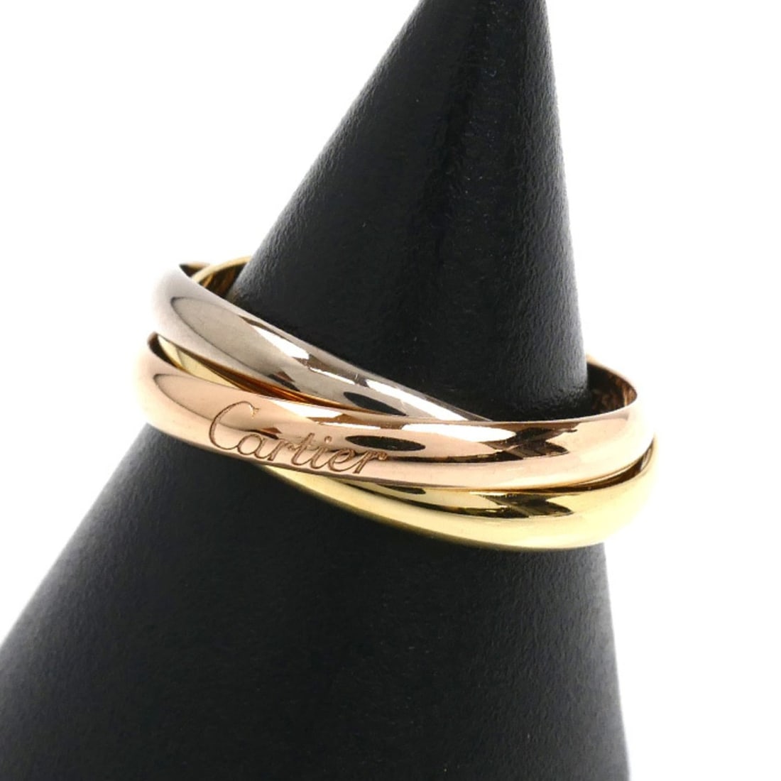 CARTIER Cartier 18K Yellow Gold, PG, and WG Trinity Ring, Size 58, 5.8g, Women's (1 of 16)