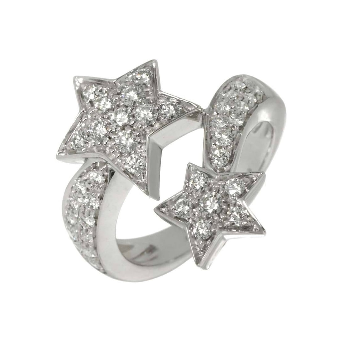 CHANEL Comet #49 Diamond Ring in 18K White Gold (750): --- Catalog ---Category: SizeUS Size: 5Brand Size: 49Category: DesignType: Band ringStone: DiamondGender: WomenMaterial: White gold (18K)Category: GeneralBrand: Chanel--- Item List ---Section: Conditi
