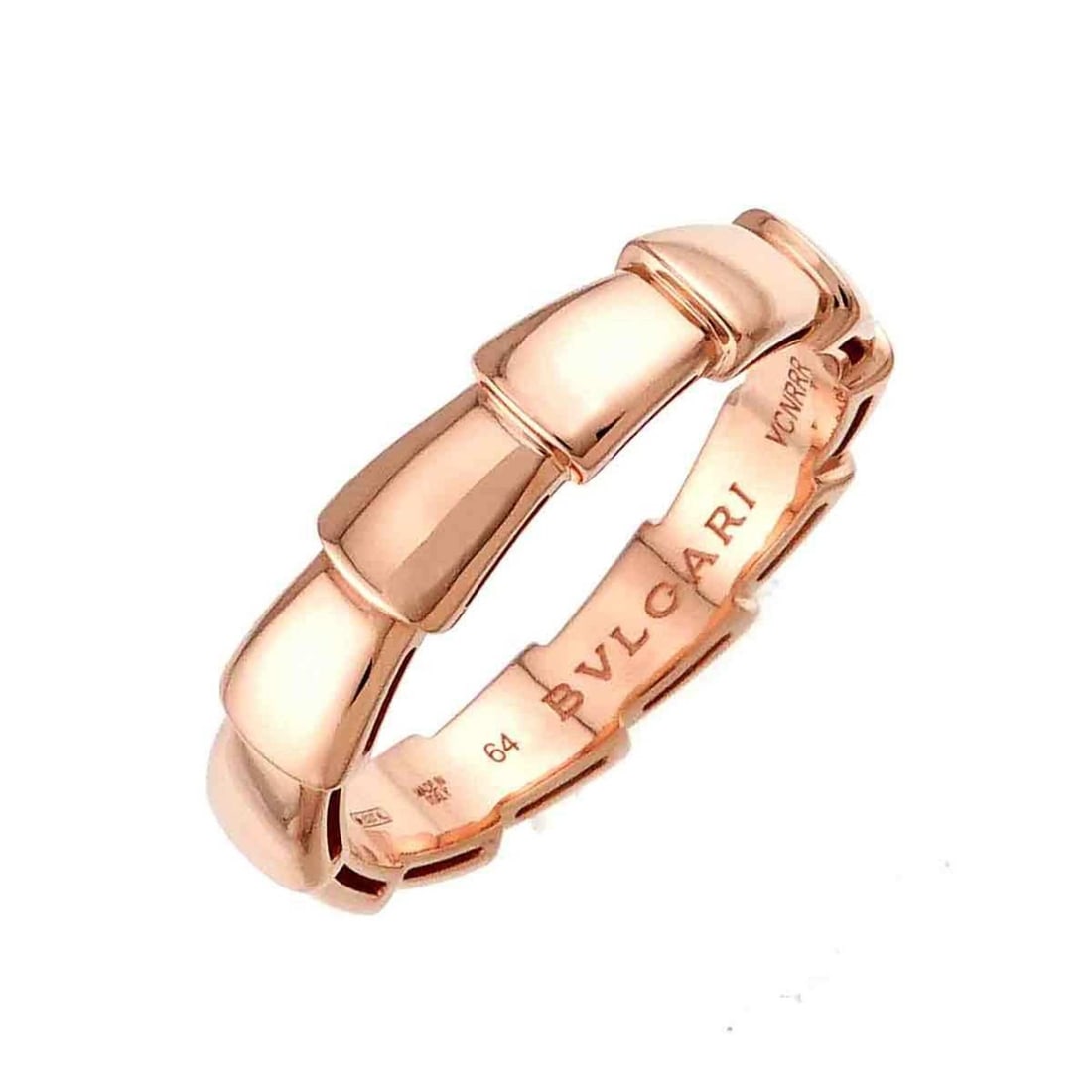 BVLGARI Serpenti Viper #64 Ring in 18K PG Pink Gold 750: --- Catalog ---Category: SizeUS Size: 11.5Brand Size: 64Category: DesignType: Band ringGender: WomenMaterial: Pink gold (18K)Category: GeneralBrand: Bvlgari--- Item List ---Section: ConditionRanking: