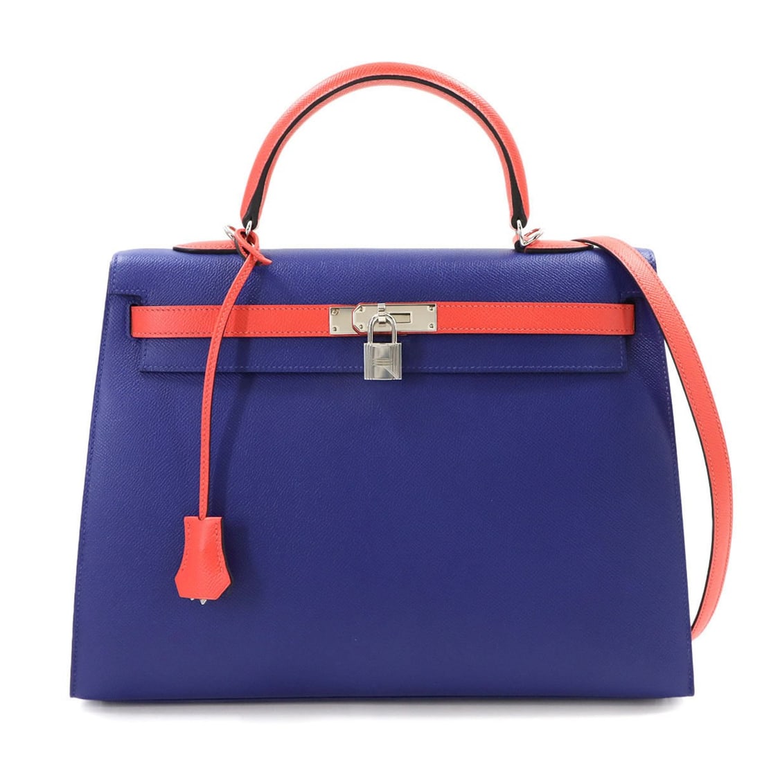 Hermes Hermès Kelly 35 Personal SPO Epson Blue Electric Rose Jaipur 2-way Hand/Shoulder Bag with C: --- Catalog ---Category: SizeSize (HxWxD): 23.5cm x 36cm x 13cm / 9.25'' x 14.17'' x 5.11''Category: DesignType: Handbag, Shoulder bagColor: Blue Electric, Rose jaipurGender: WomenMaterial: Epsom leat