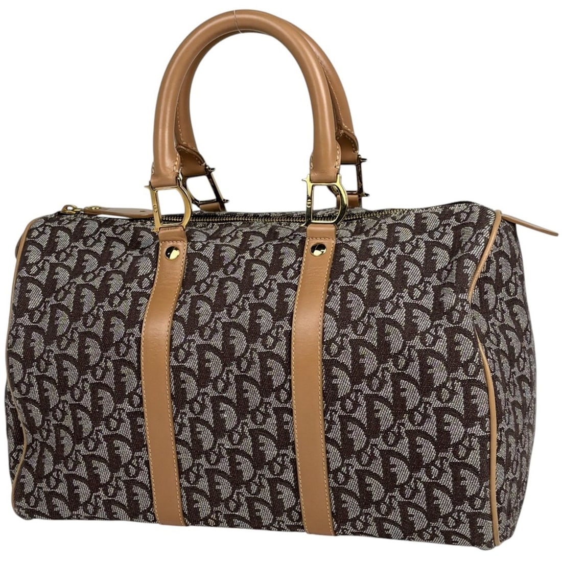 Christian Dior Trotter Print Mini Boston Handbag, Brown Canvas, Women's: --- Catalog ---Category: SizeSize (HxWxD): 23cm x 34cm x 15cm / 9.05'' x 13.38'' x 5.9''Category: DesignType: HandbagColor: BrownGender: WomenMaterial: Canvas , Leather Category: GeneralBrand: Christi