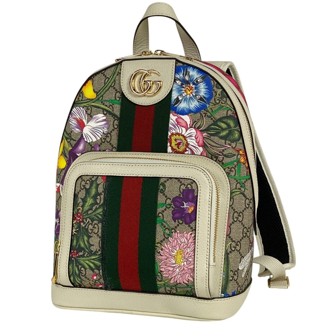 Gucci Ophidia GG Flora Backpack Daypack Sherry Line Web Supreme Beige Multicolor 547965 Women's: --- Catalog ---Category: SizeSize (HxWxD): 26.5cm x 22cm x 11cm / 10.43'' x 8.66'' x 4.33''Category: DesignType: BackpackColor: Beige, Multi-colorGender: WomenMaterial: GG Supreme , Leather Category: