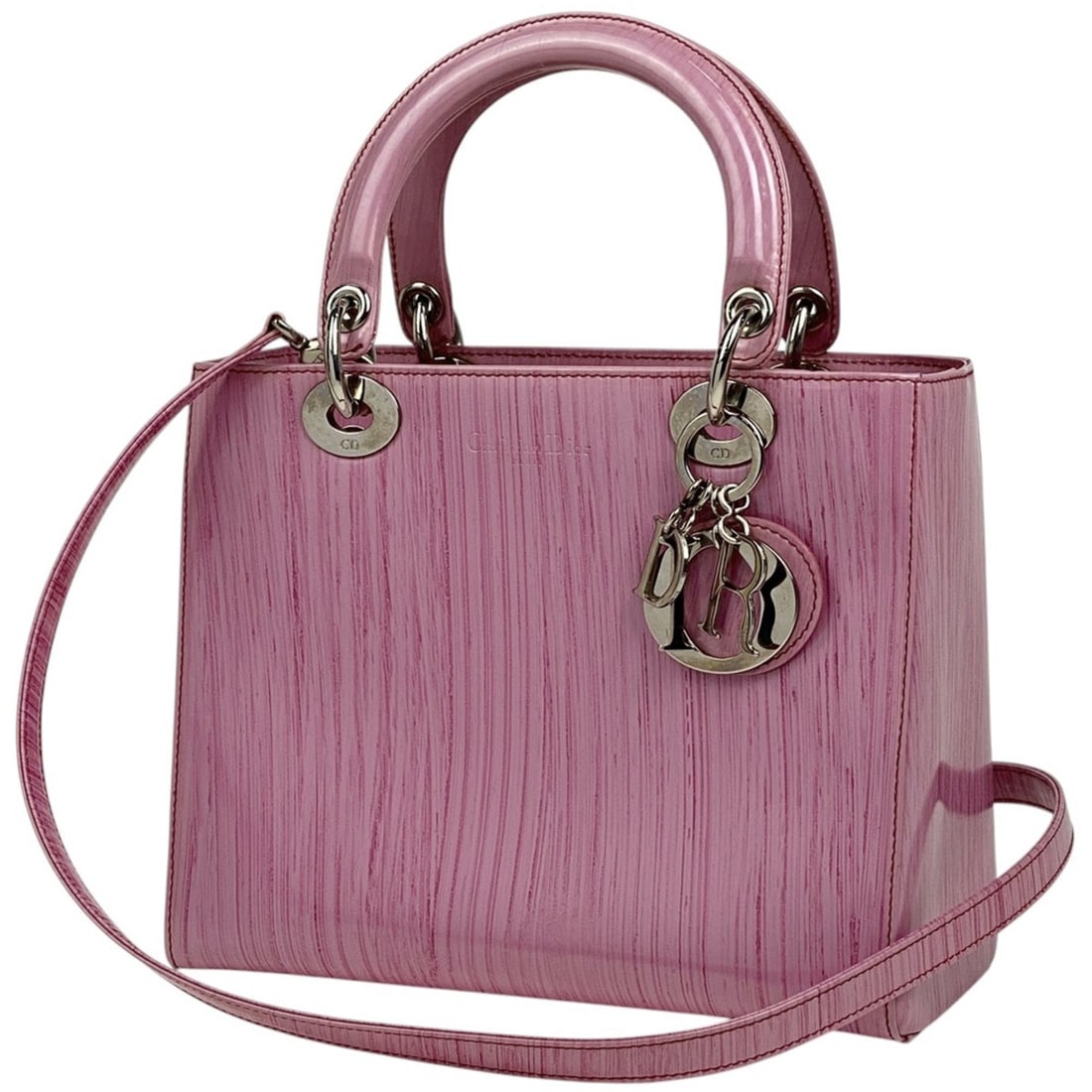 Christian Dior Lady 2-Way Shoulder Bag/Handbag Leather Pink Women's (1 of 15)