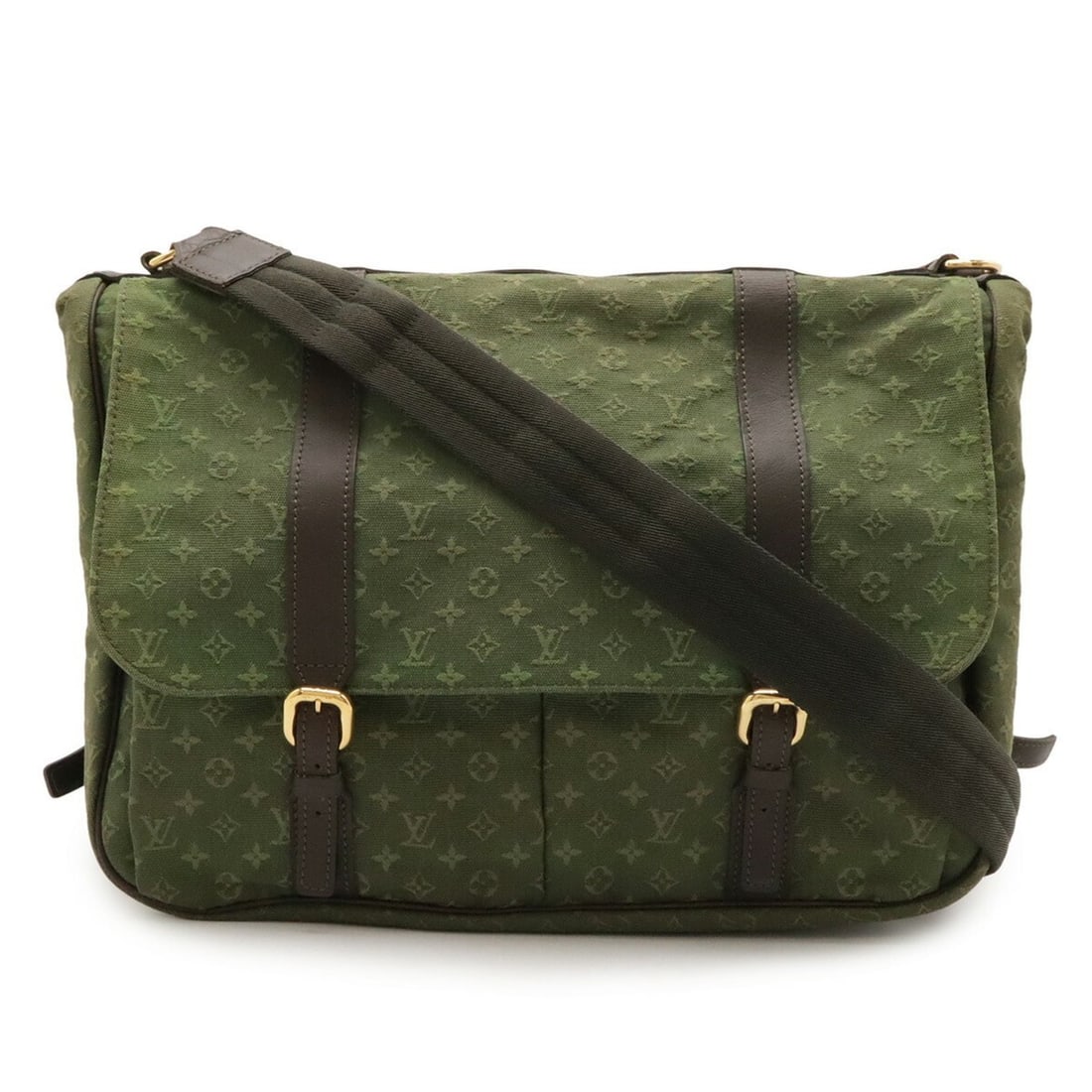 LOUIS VUITTON Monogram Mini Sac Maman Mother's Shoulder Bag, TST Khaki Green, M42351 (1 of 9)