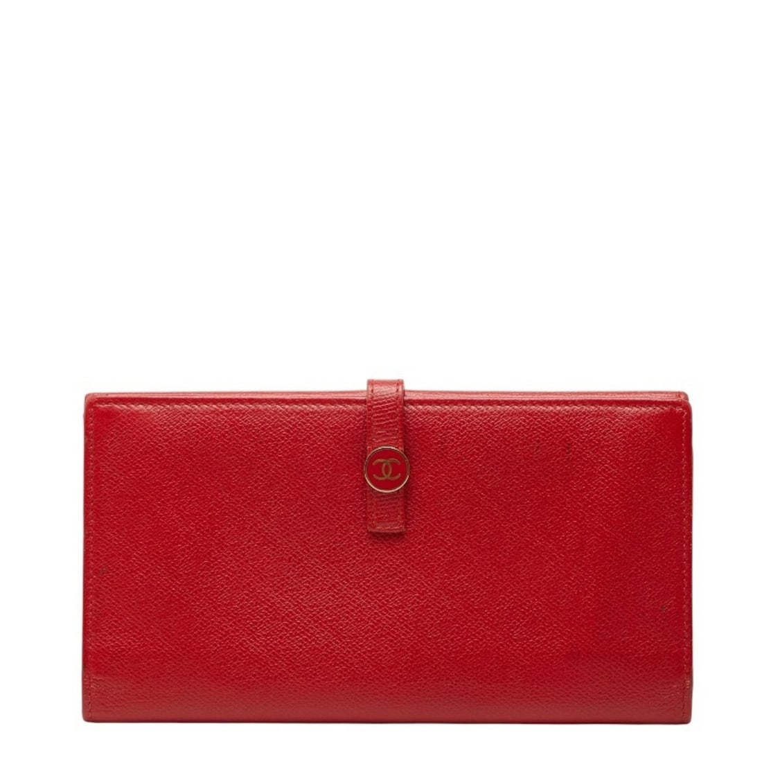 CHANEL Coco Button Mark Long Wallet Red Leather Women's: --- Catalog ---Category: SizeSize (HxWxD): 10.5cm x 19cm x 1.5cm / 4.13'' x 7.48'' x 0.59''Category: DesignType: Long wallet (bi-fold)Color: Red colorGender: WomenMaterial: Leather Category: GeneralBr