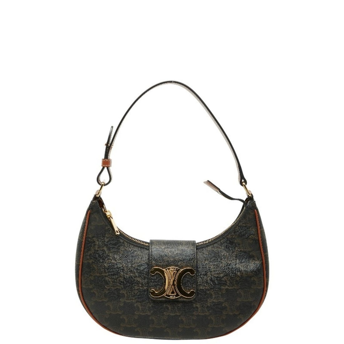 Celine Triomphe One-Shoulder Bag in Black and Brown Leather for Women (1 of 15)