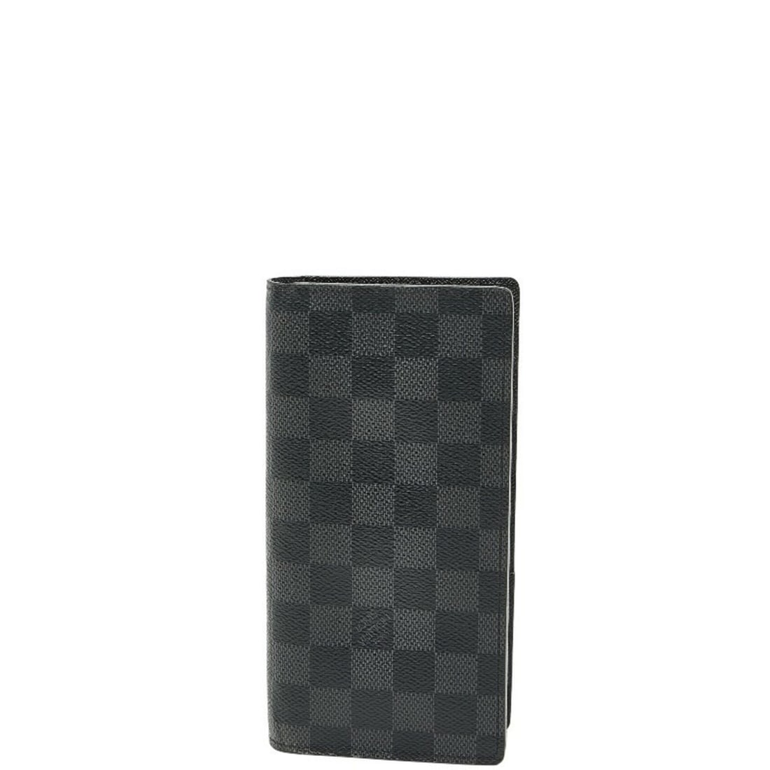 Louis Vuitton Damier Graphite Portefeuille Brazza Long Wallet N62665 Black Leather Men's LOUIS (1 of 14)