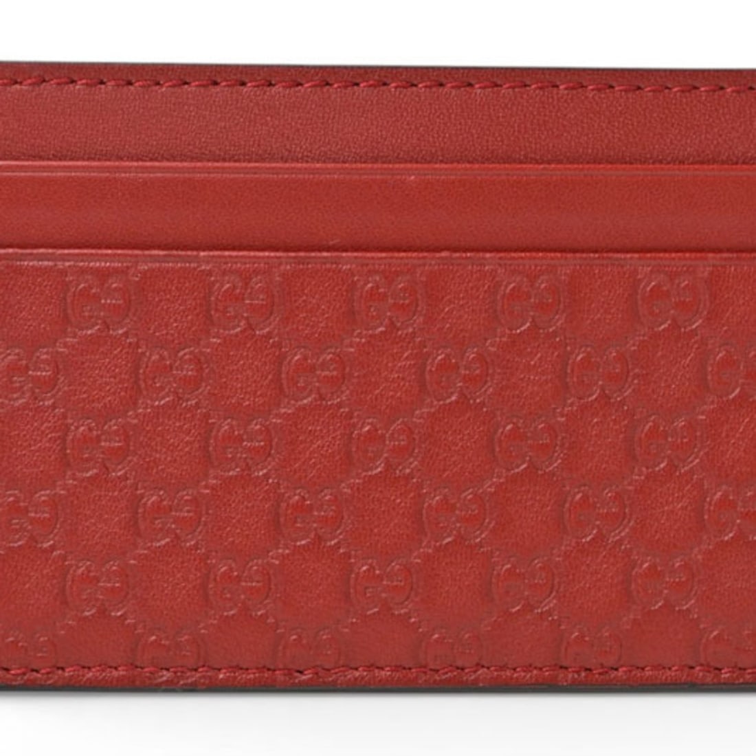 Gucci card case, business holder, GUCCI Micro Guccissima leather, red, 233166, unused (1 of 10)