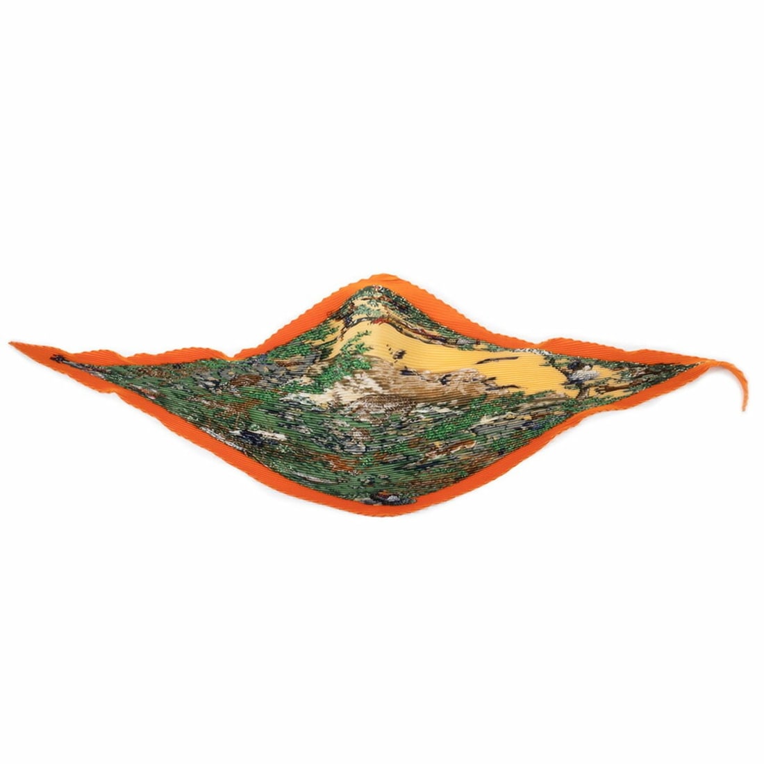 Hermès Carré 90 Pleated Sichuan Silk Scarf/Muffler, Orange, Women's, Panda, Carré, Plisse, HERMES (1 of 19)