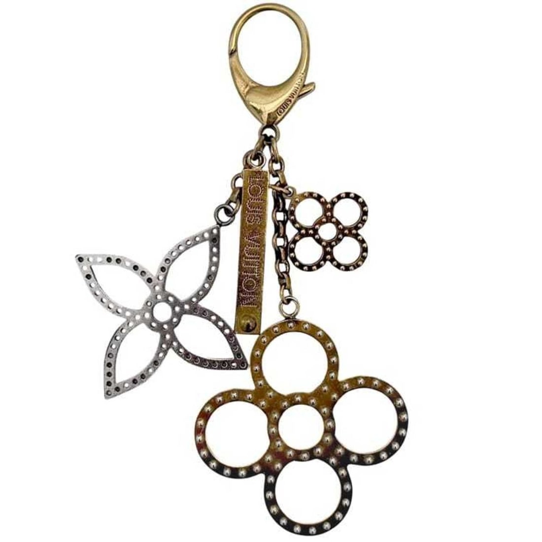 Louis Vuitton Bijoux Sac Tapage Bag Charm ec-25051 Gold and Silver M65090 Keychain Metal LOUIS (1 of 13)