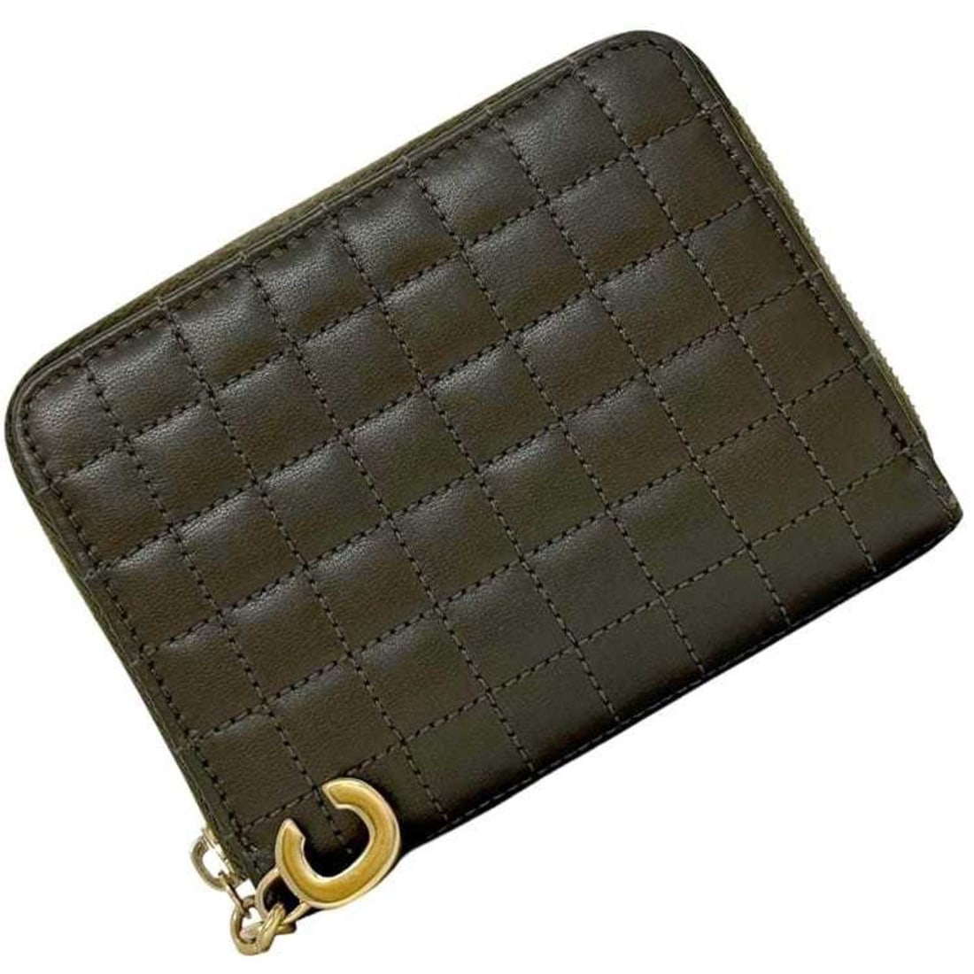 Celine Coin Case ec-25087 Khaki Green Leather Purse S-IE-4188 CELINE C Dark Stitching Women's and: --- Catalog ---Category: SizeSize (HxWxD): 8.7cm x 11cm x 2cm / 3.42'' x 4.33'' x 0.78''Category: DesignType: Coin purse/coin caseColor: Green, KhakiGender: Men,WomenMaterial: Leather Category: Genera