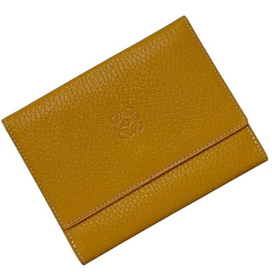 Loewe W Bifold Wallet ec-24939 Camel Brown Anagram Leather Double for Men and Women (1 of 14)