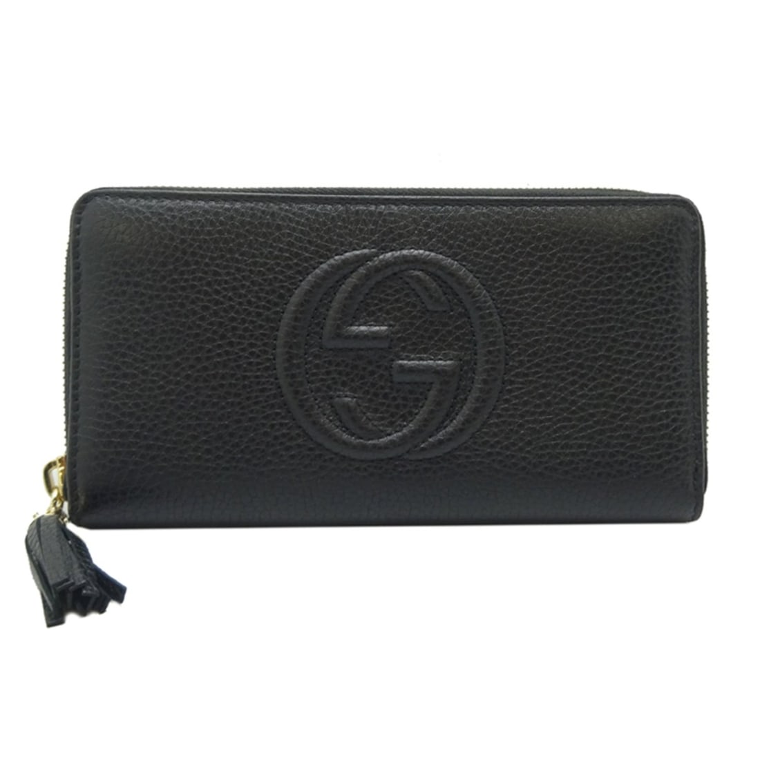 Gucci Interlocking Zip-Around Wallet, Women's Long Wallet 598187 (Outlet), Black Leather (1 of 10)