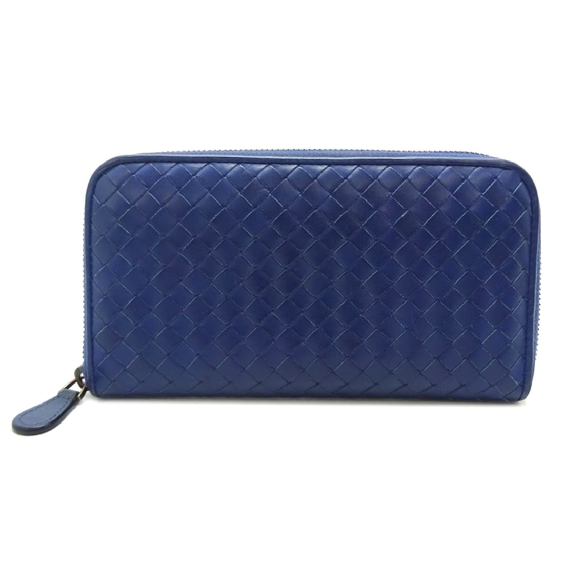 Bottega Veneta Intrecciato Leather Long Wallet for Men and Women, Blue (1 of 10)