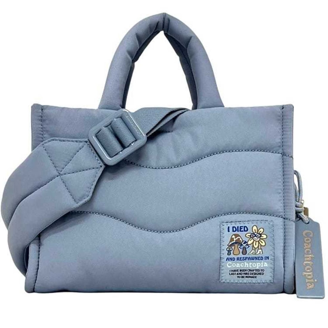 Coach 2-way Loop ec-24882 Light Blue Coachtopia CBC05 Unused Nylon Shoulder Bag/Handbag/Stitch Tote (1 of 16)