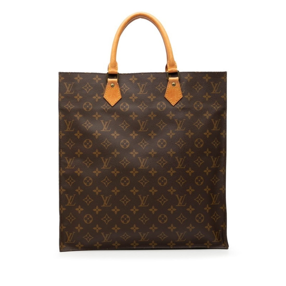 Louis Vuitton Monogram Sac Plat Handbag Tote Bag M51140 Brown Leather Women's LOUIS VUITTON (1 of 13)