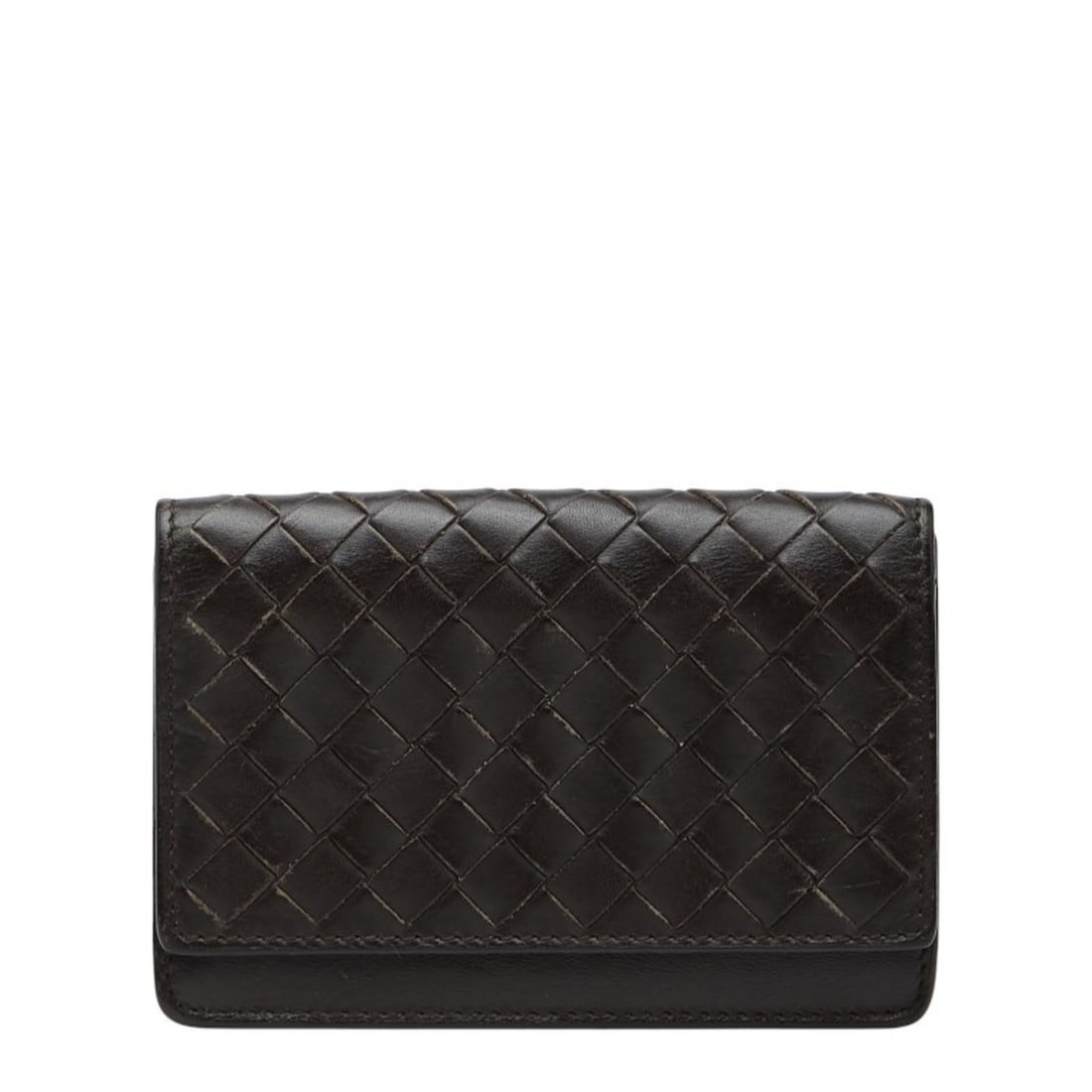 Bottega Veneta Intrecciato Business Card Holder/Card Case, Brown Leather, Women's: --- Catalog ---Category: DesignType: Business card caseColor: BrownGender: WomenClosure: FlapMaterial: Leather Category: GeneralLine: IntrecciatoBrand: Bottega VenetaCategory: Physical PropertiesSize