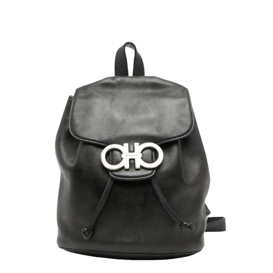 Salvatore Ferragamo Gancini Backpack/Daypack DJ-21 6258 Black Leather Women's (1 of 10)