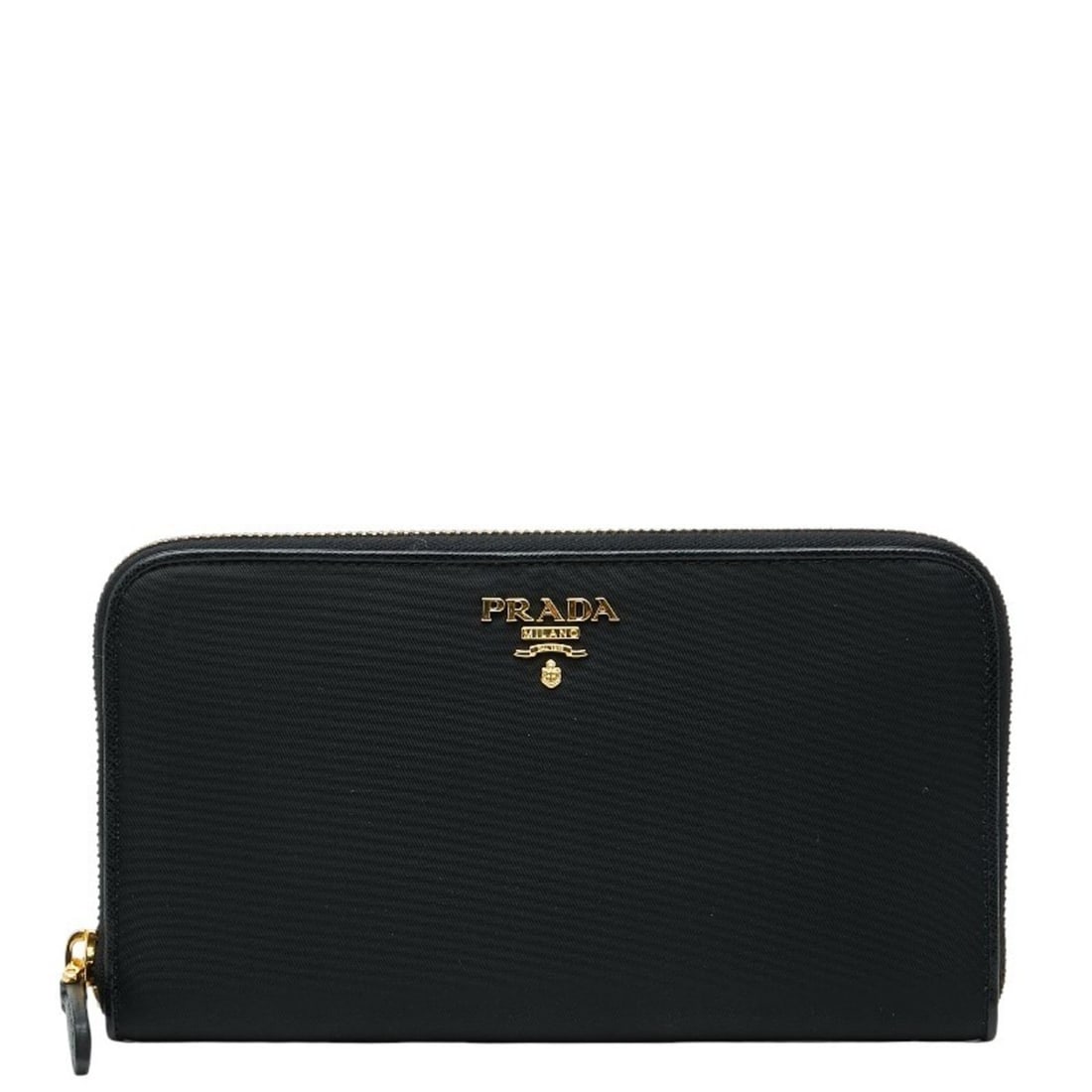 Prada Women's Round Zip Long Wallet 1M0506 Black Nylon (1 of 10)