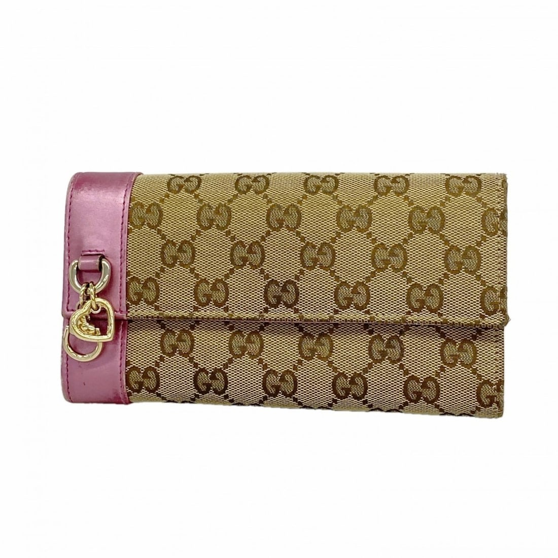 Gucci GG Canvas Long Wallet 274430 Brown Pink Champagne Women's (1 of 16)