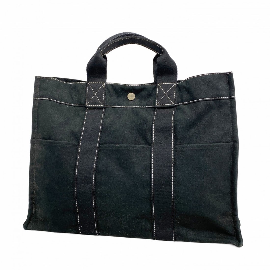 Hermes Hermès Deauville MM Tote Bag, Canvas, Black, Men's and Women's (1 of 13)