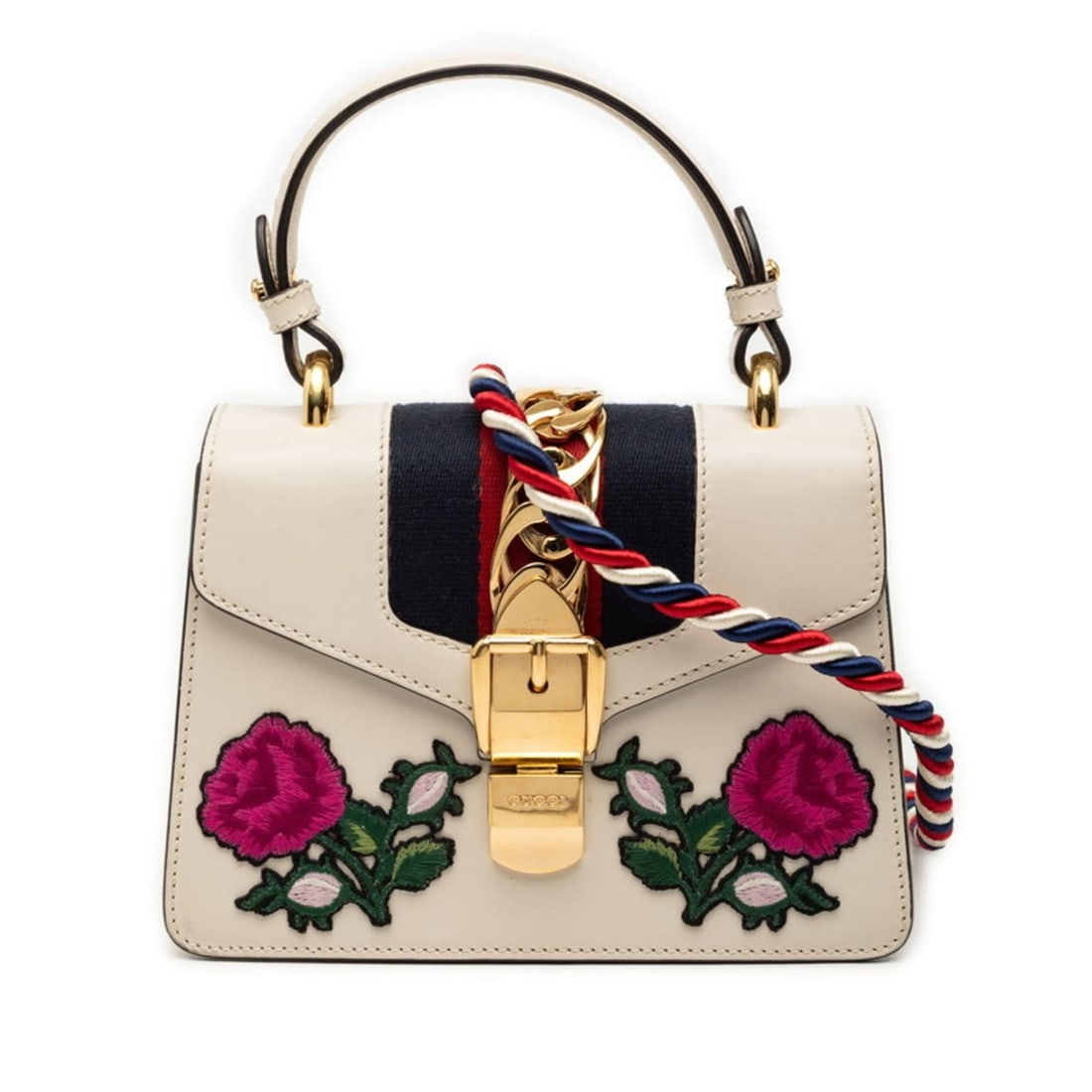 Gucci Sylvie handbag/shoulder bag, 2-way, 470270, white leather, women's.: --- Catalog ---Category: SizeStrap Drop: 54cm / 21.25''Handle Drop: 9.00cm / 3.54''Size (HxWxD): 14cm x 20cm x 7.5cm / 5.51'' x 7.87'' x 2.95''Category: DesignType: Handbag, Shoulder bagColor: WhiteGe