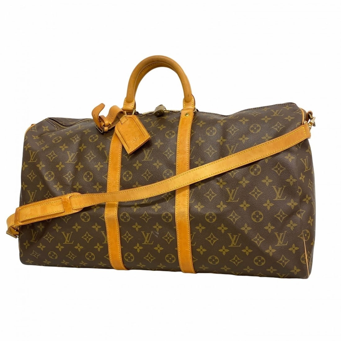 Louis Vuitton Monogram Keepall Bandouliere 55 Boston Bag M41414 Brown Men's and Women's (1 of 17)