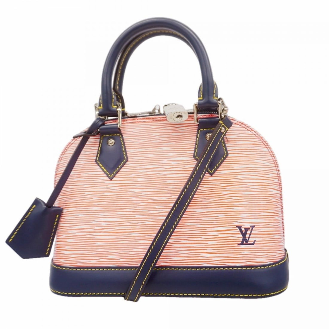 Louis Vuitton Epi Denim Alma BB Handbag M54548 Red Navy 2-Way Bag for Women: --- Catalog ---Category: SizeSize (HxWxD): 17.5cm x 23.5cm x 11.5cm / 6.88'' x 9.25'' x 4.52''Category: DesignType: HandbagColor: Navy, Red colorGender: WomenCategory: GeneralMPN: M54548Brand: Louis V
