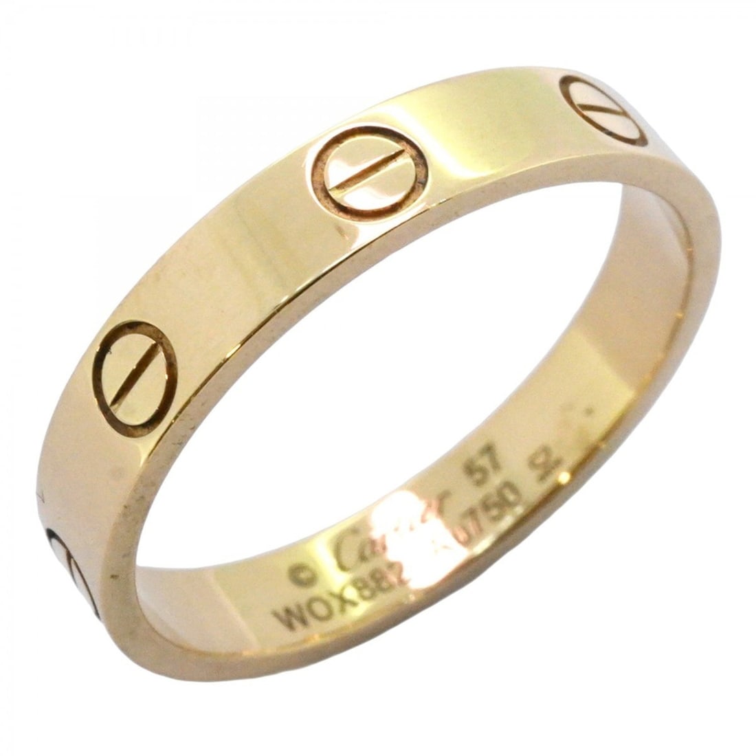 Cartier Mini Love Ring, 18K Yellow Gold, #57, Men's, P2062203: --- Catalog ---Category: SizeUS Size: 8.5Brand Size: 57Category: DesignType: Band ringGender: MenMaterial: Yellow gold (18K)Category: GeneralBrand: Cartier--- Item List ---Section: ConditionRanking: R