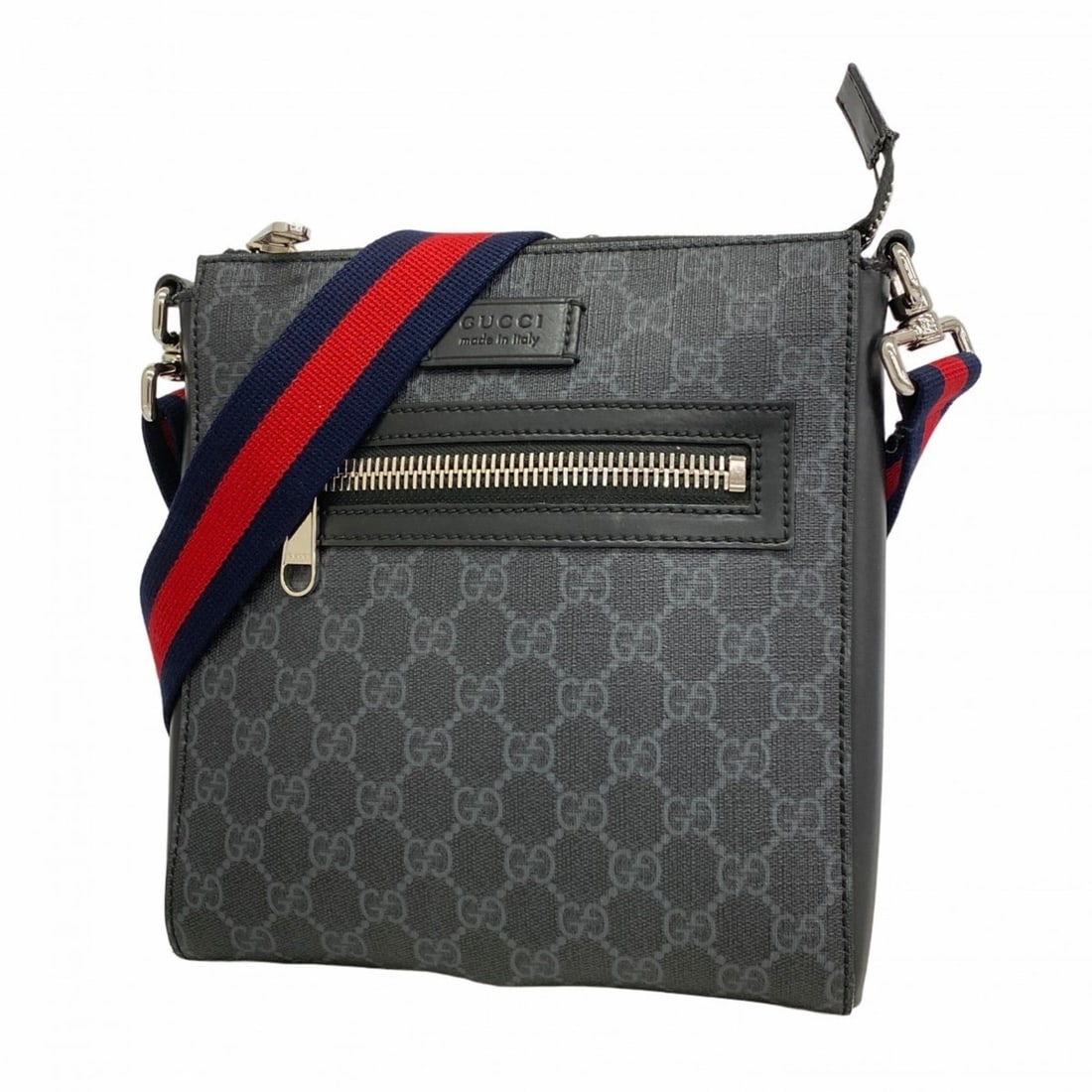 Gucci GG Supreme Shoulder Bag 523599 Black/Grey Men's (1 of 13)