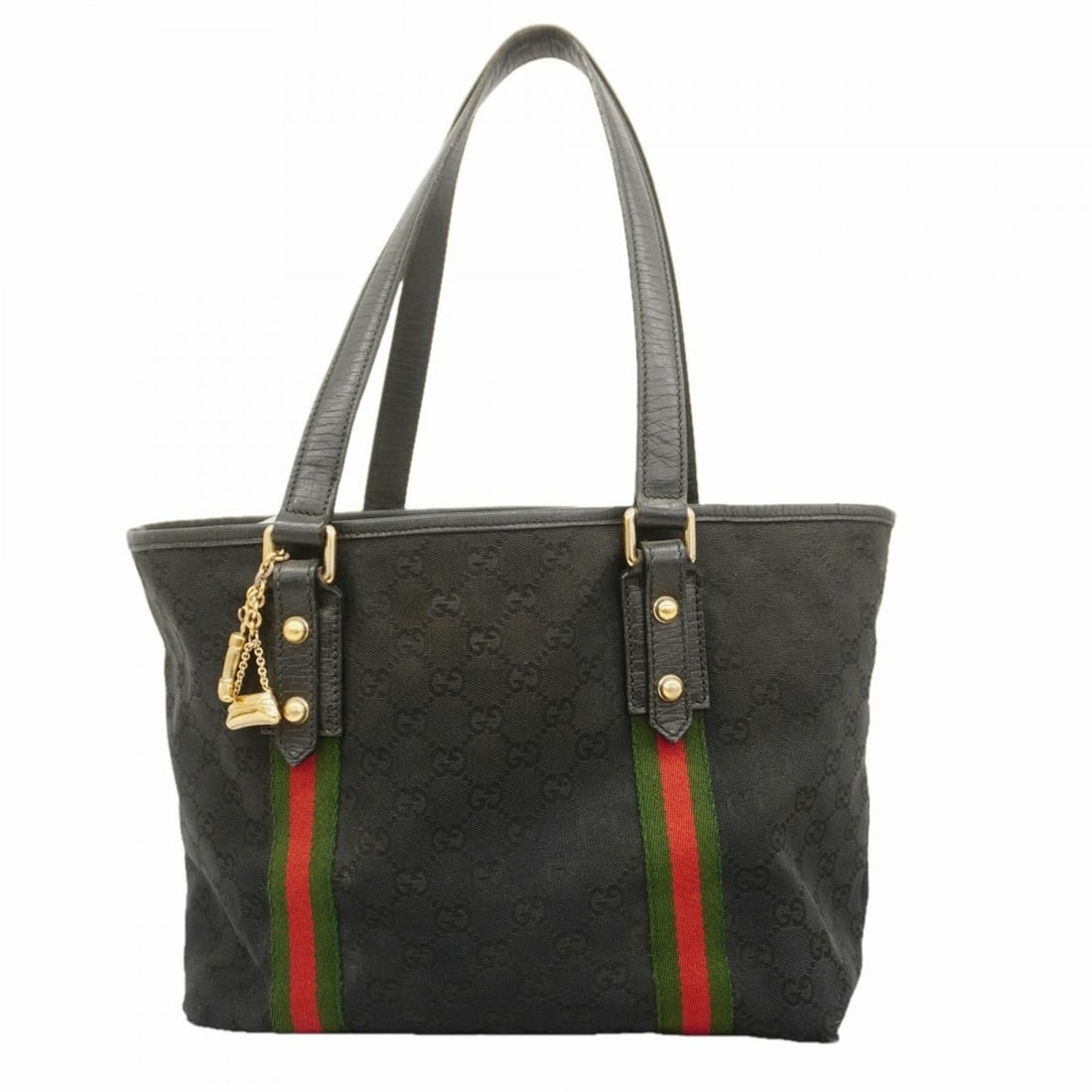 Gucci Tote Bag GG Canvas Sherry Line 137396 Black Women's (1 of 16)