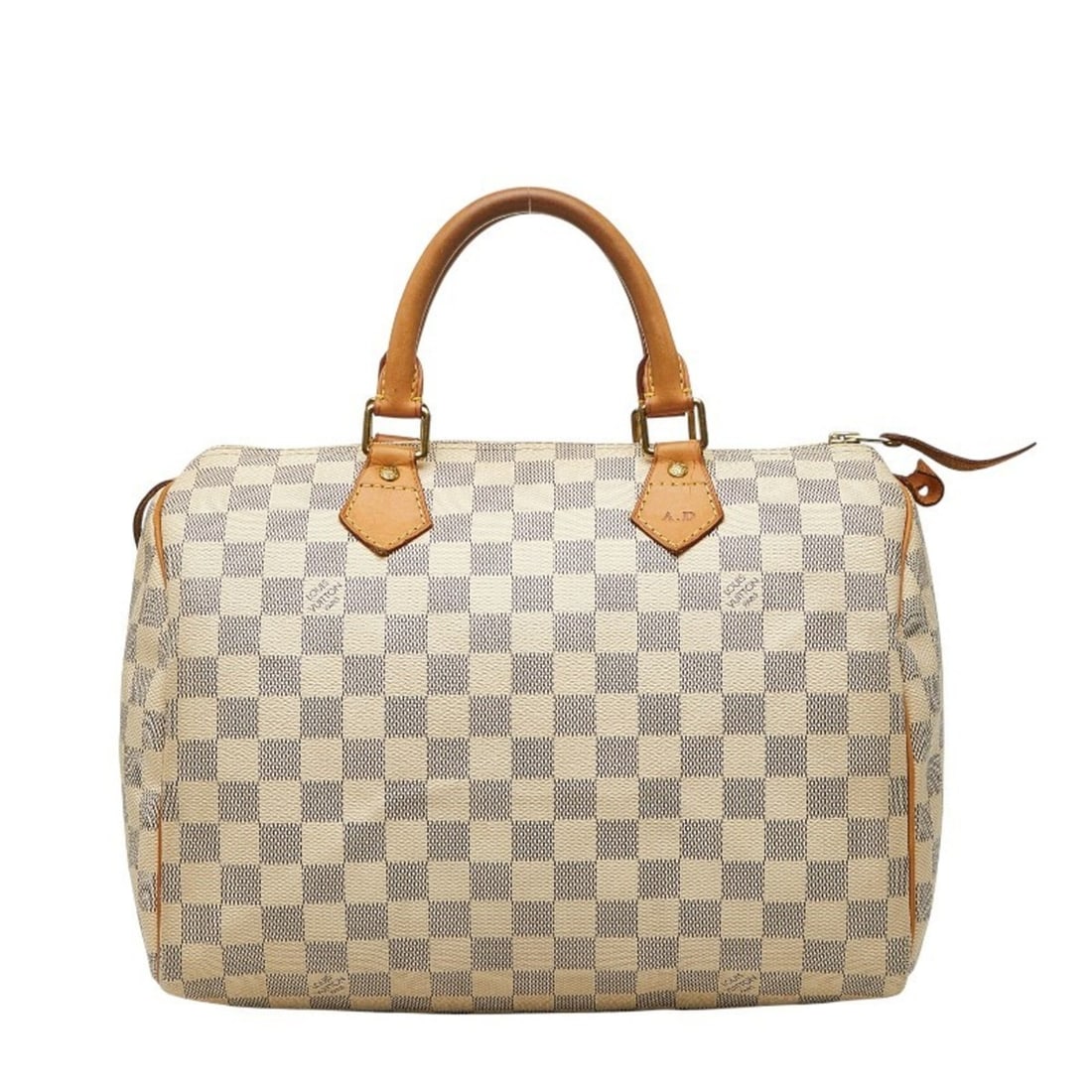 Louis Vuitton Damier Azur Speedy 30 Handbag/Mini Boston Bag N41533 White Leather Women's LOUIS (1 of 15)
