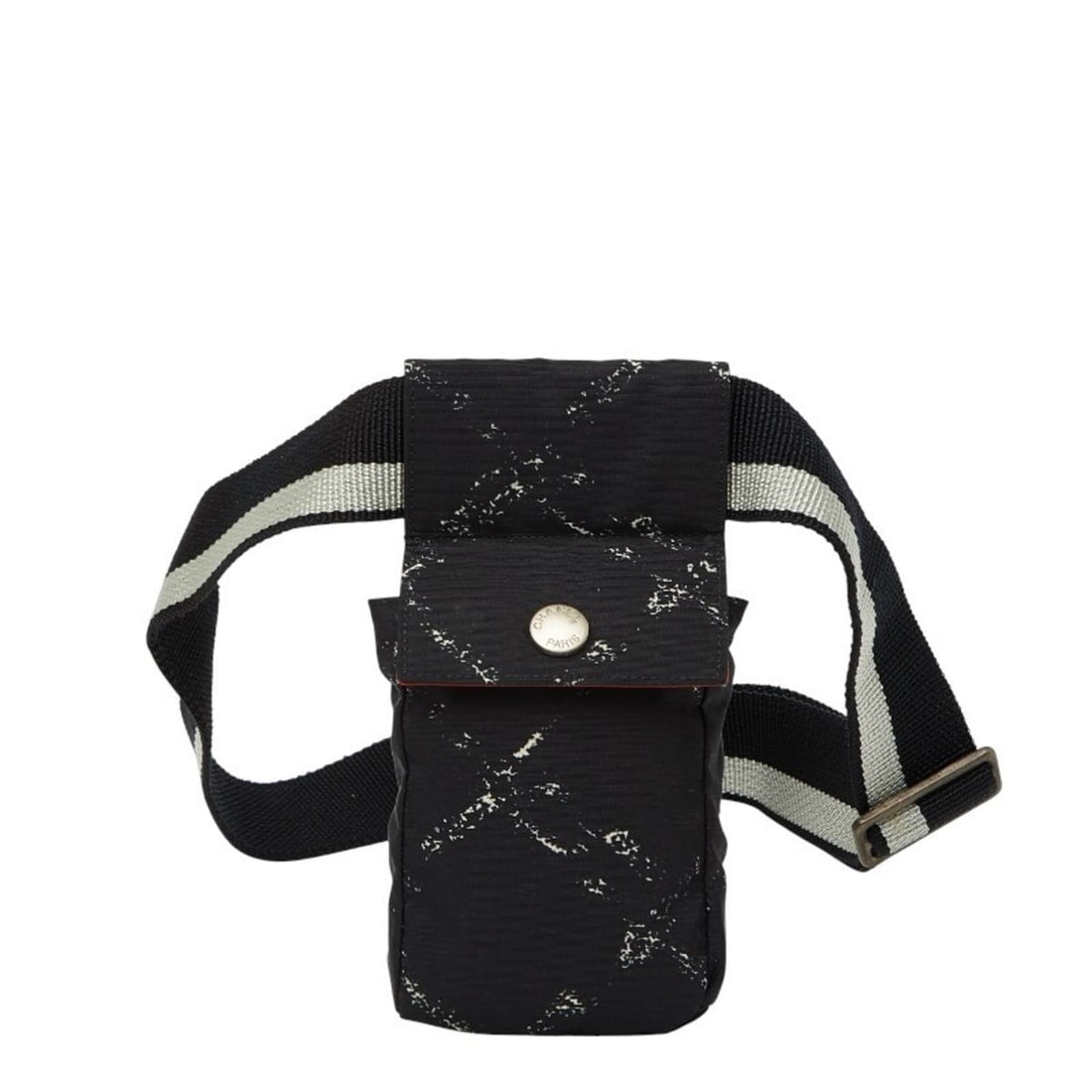 Chanel Travel Line Body Bag/Belt Bag in Black Nylon for Women: --- Catalog ---Category: SizeSize (HxWxD): 18cm x 8cm x 3cm / 7.08'' x 3.14'' x 1.18''Category: DesignType: Sling bagColor: BlackGender: WomenMaterial: Nylon Category: GeneralBrand: Chanel--- Item Lis