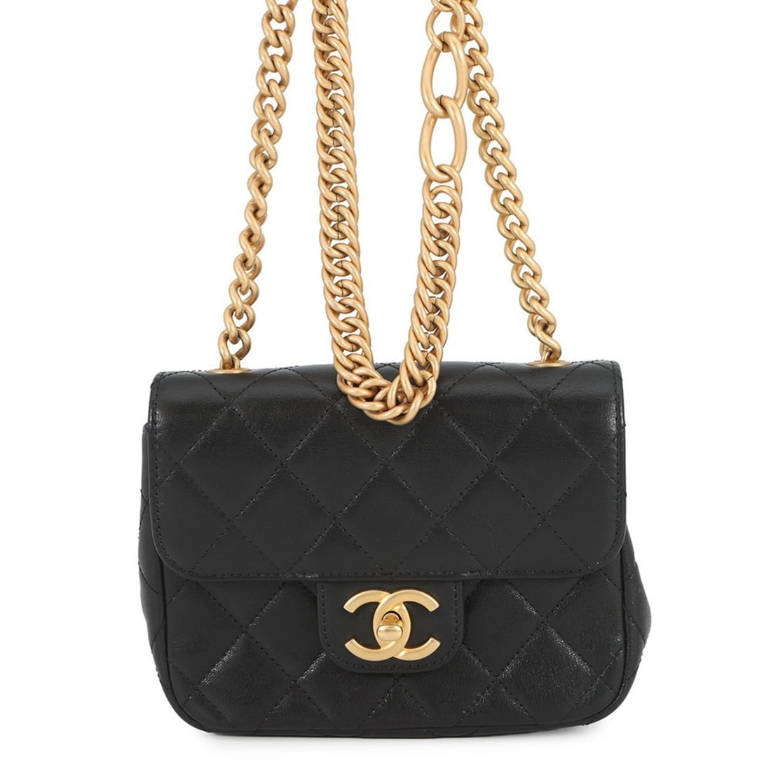 Chanel Chain Shoulder Bag, Coco Mark, Matelasse, Lambskin, AS3950, Black: --- Catalog ---Category: SizeWeight: 550g / 1.21lb.Size (HxWxD): 13cm x 17cm x 6cm / 5.11'' x 6.69'' x 2.36''Strap Length: 117cm / 46.06''Category: DesignType: Shoulder bagColor: BlackGender: WomenClo