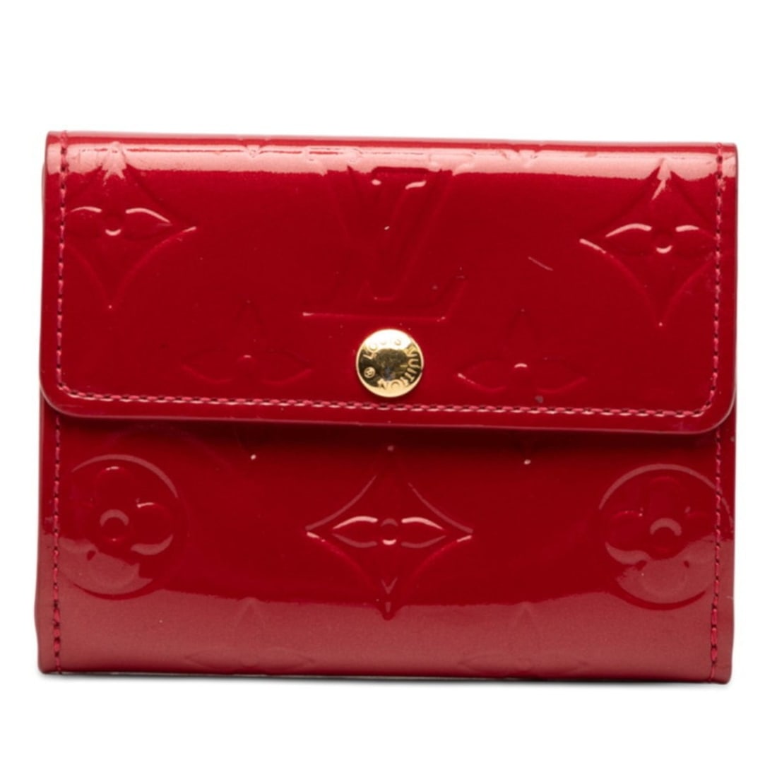 Louis Vuitton Monogram Vernis Ludlow Wallet/Coin Purse M91978 Pomme d'Amour Red Patent Leather (1 of 14)