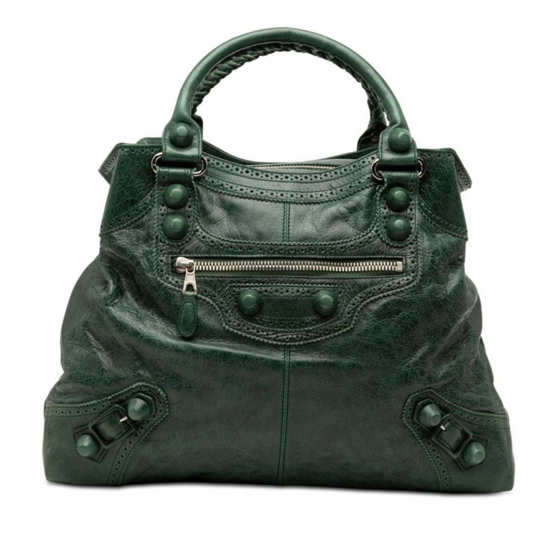 Balenciaga Giant City Handbag 204530 Dark Green Leather Women's BALENCIAGA (1 of 10)